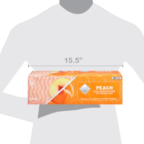 Clear American Golden Peach Water, 12 fl oz, 12 pack thumbnail 4