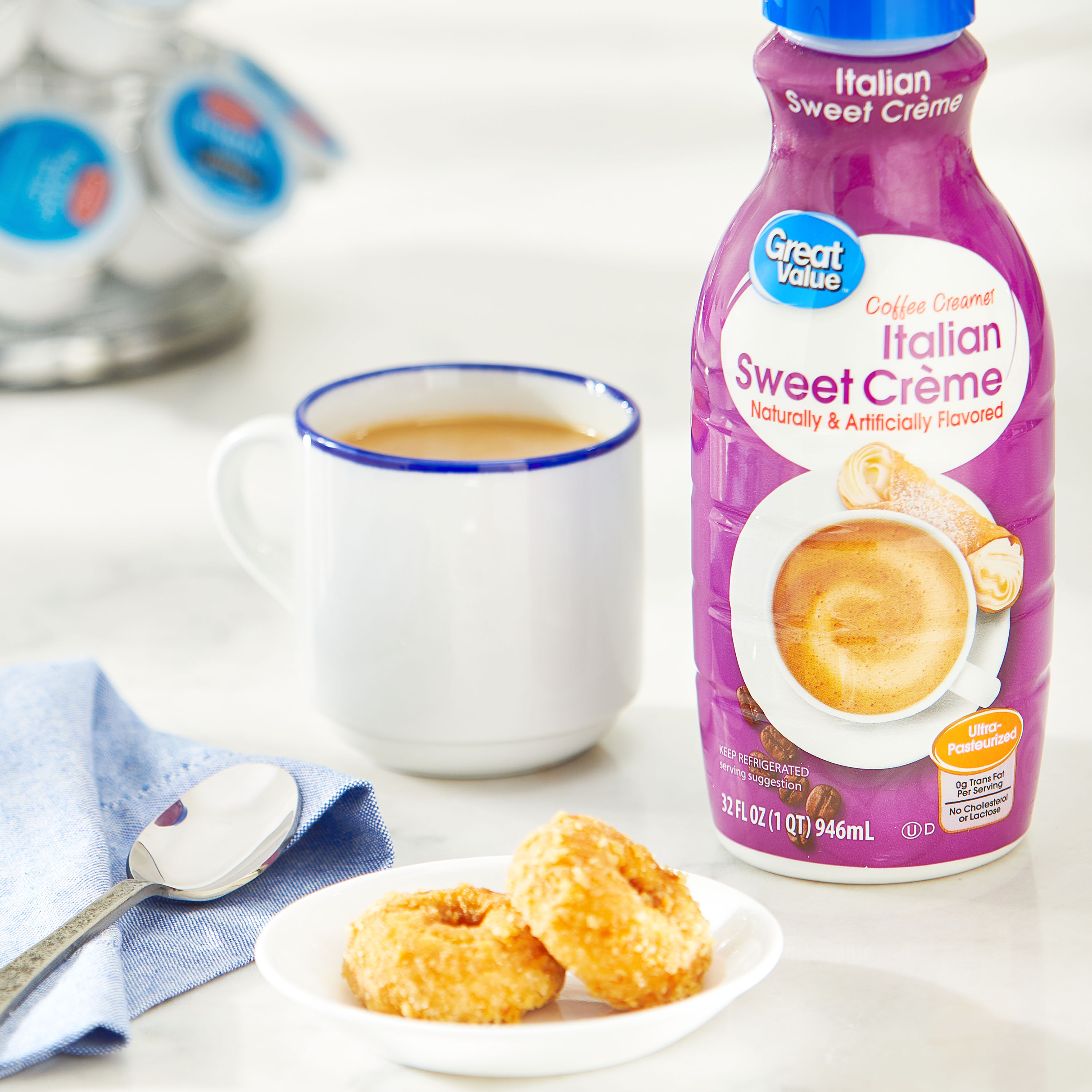 Great Value Italian Sweet Creme Coffee Creamer, 32 fl oz thumbnail 2