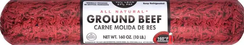 All Natural* 73% Lean/27% Fat Ground Beef, 8 lb Roll thumbnail 2
