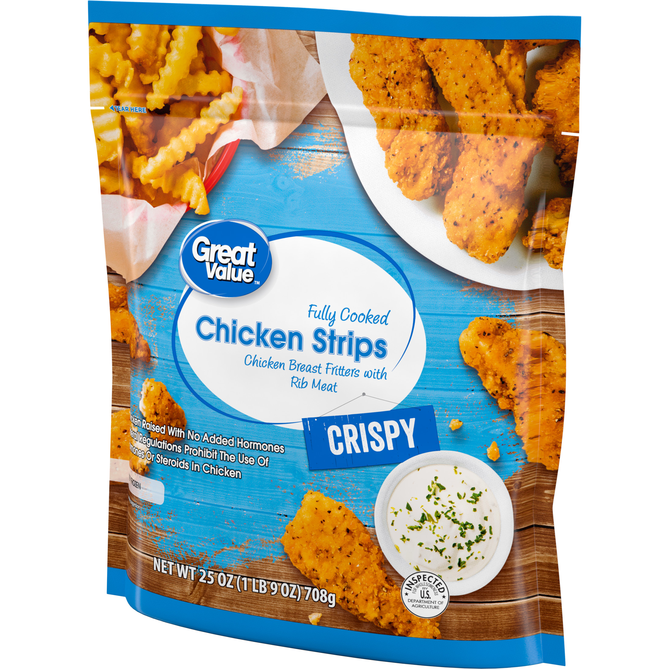 Great Value Fully Cooked Chicken Strips, 25 oz (Frozen) thumbnail 3