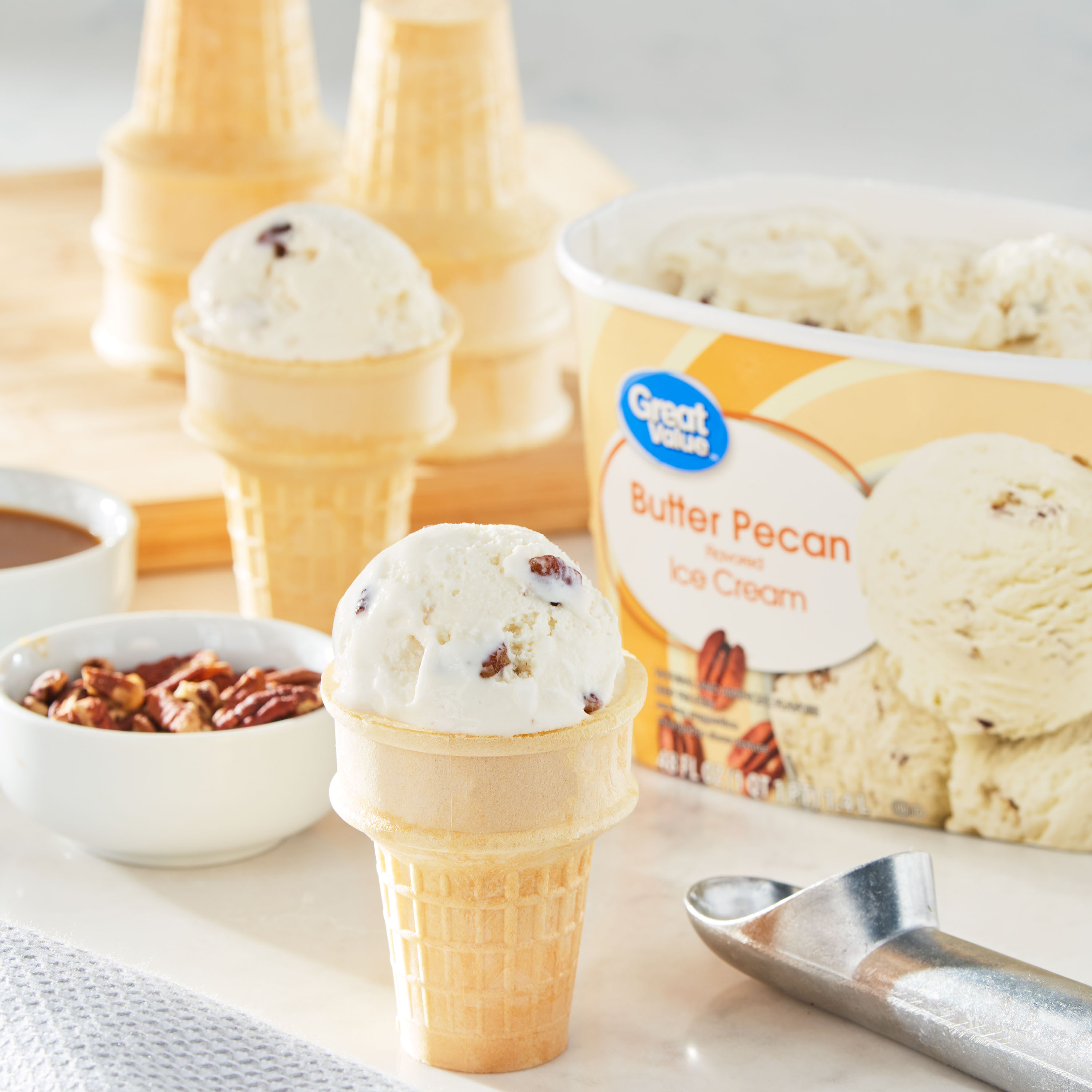 Great Value Butter Pecan Ice Cream, 48 fl oz thumbnail 2