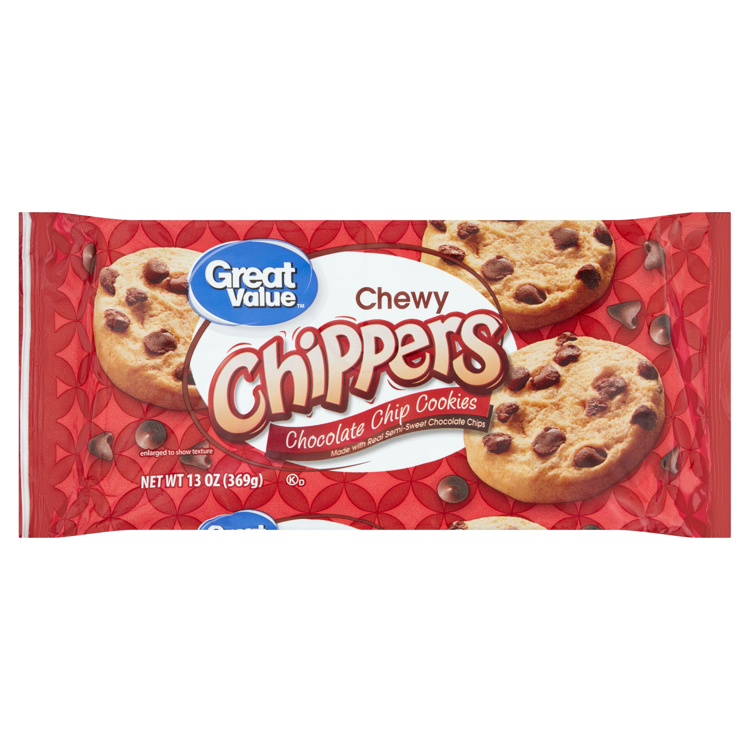 Great Value Chocolate Chip Chewy Cookies, 13oz