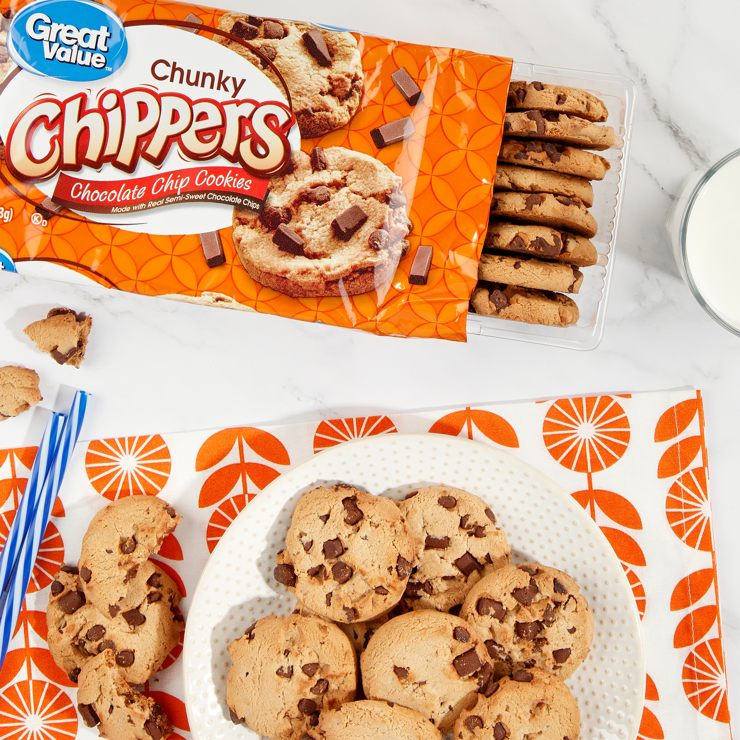 Great Value Chunky Chippers Chocolate Chip Cookies, 11.75 oz thumbnail 2