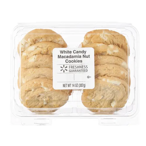Freshness Guaranteed White Candy Macadamia Nut Bakery Cookies, 14 oz, 10 Count, Baked