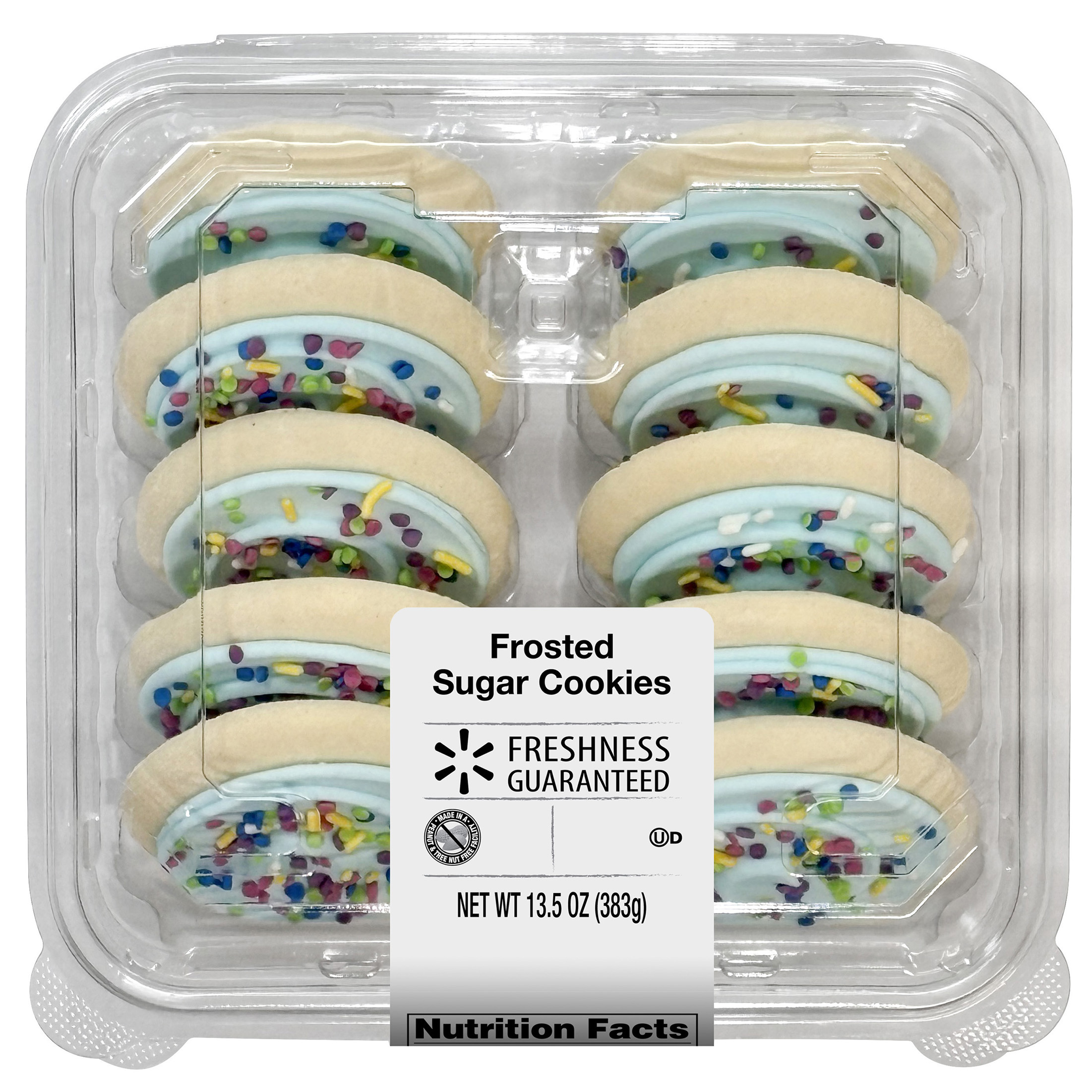 Freshness Guaranteed Frosted Sugar Cookies, Blue, Shelf-Stable/Ambient, Whole, 13.5 oz, 10 Count