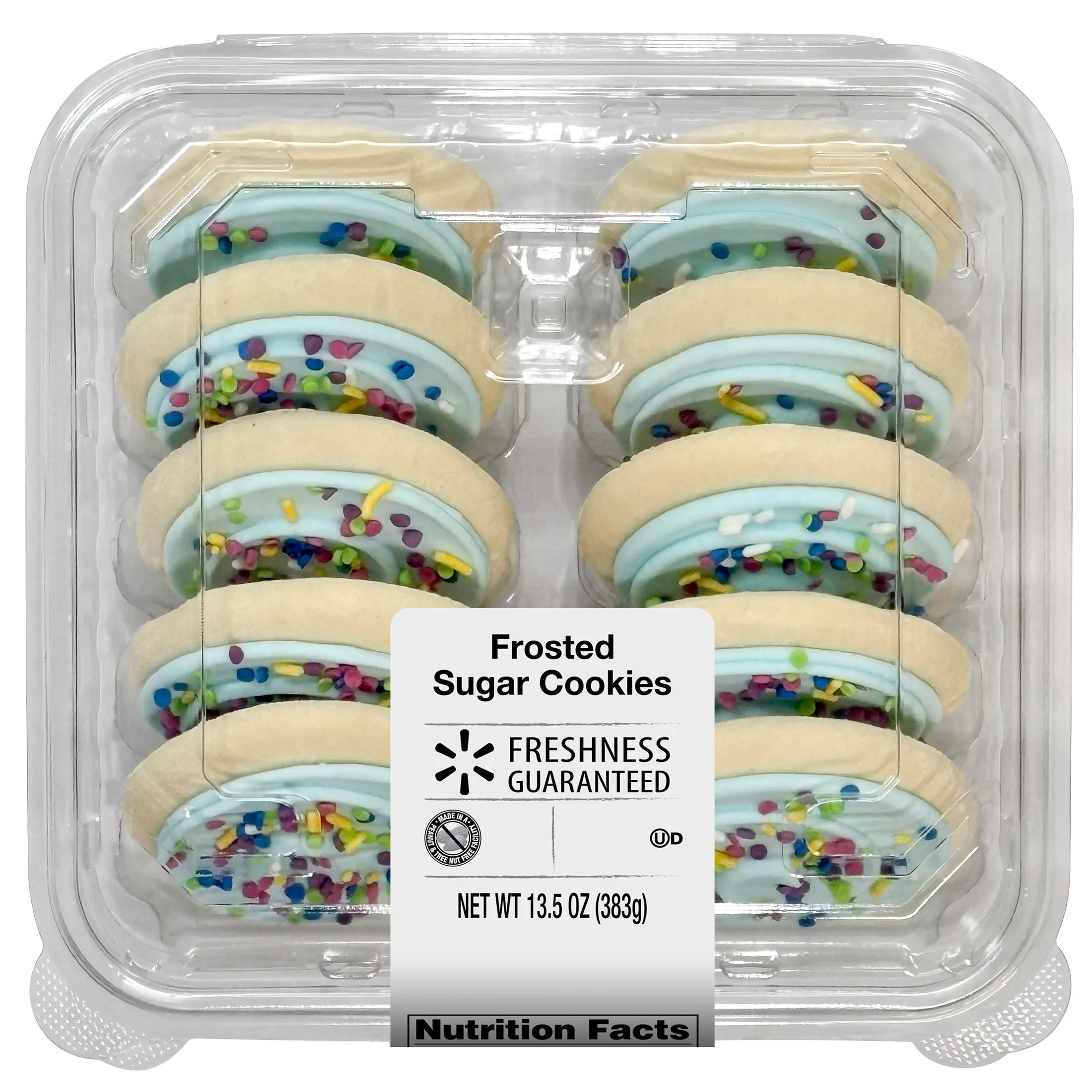 Freshness Guaranteed Frosted Sugar Cookies, Blue, Shelf-Stable/Ambient, Whole, 13.5 oz, 10 Count
