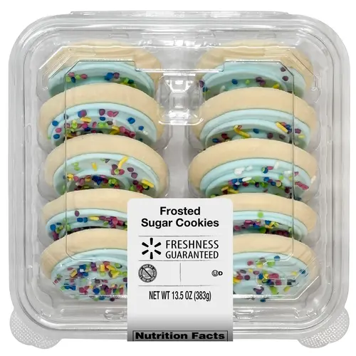 Freshness Guaranteed Frosted Sugar Cookies, Blue, Shelf-Stable/Ambient, Whole, 13.5 oz, 10 Count