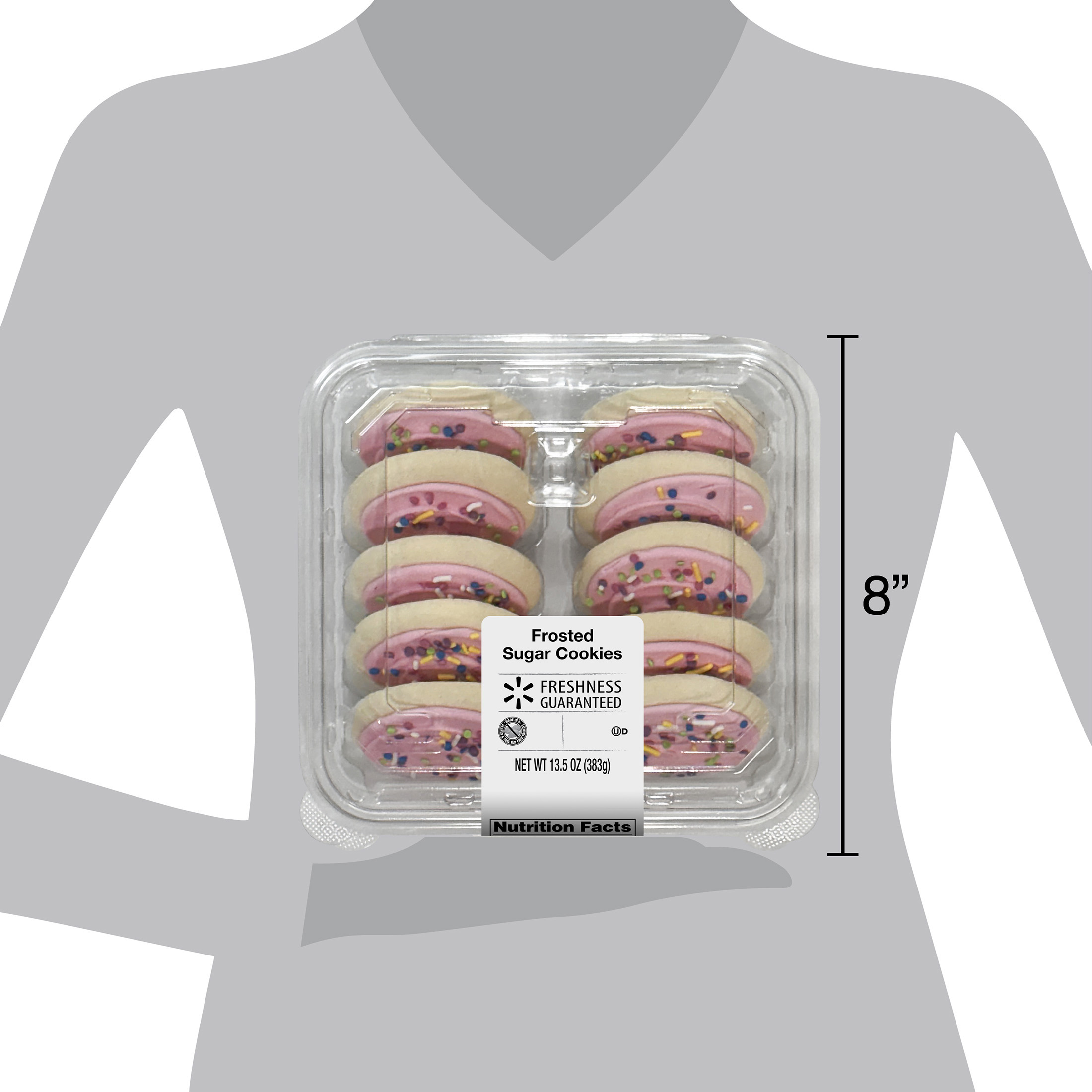 Freshness Guaranteed Frosted Sugar Cookies, Pink, Shelf-Stable, Whole, 13.5 oz, 10 Count thumbnail 3