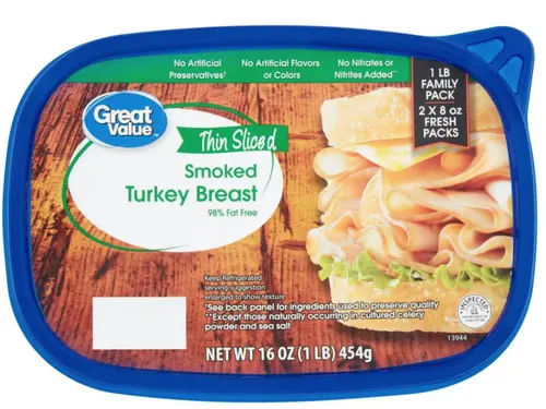 Great Value Smoked Turkey Breast Lunchmeat, 16 oz Plastic Tub