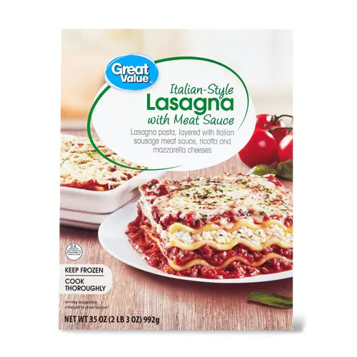 Great Value Italian-Style Lasagna with Meat Sauce, 35 oz