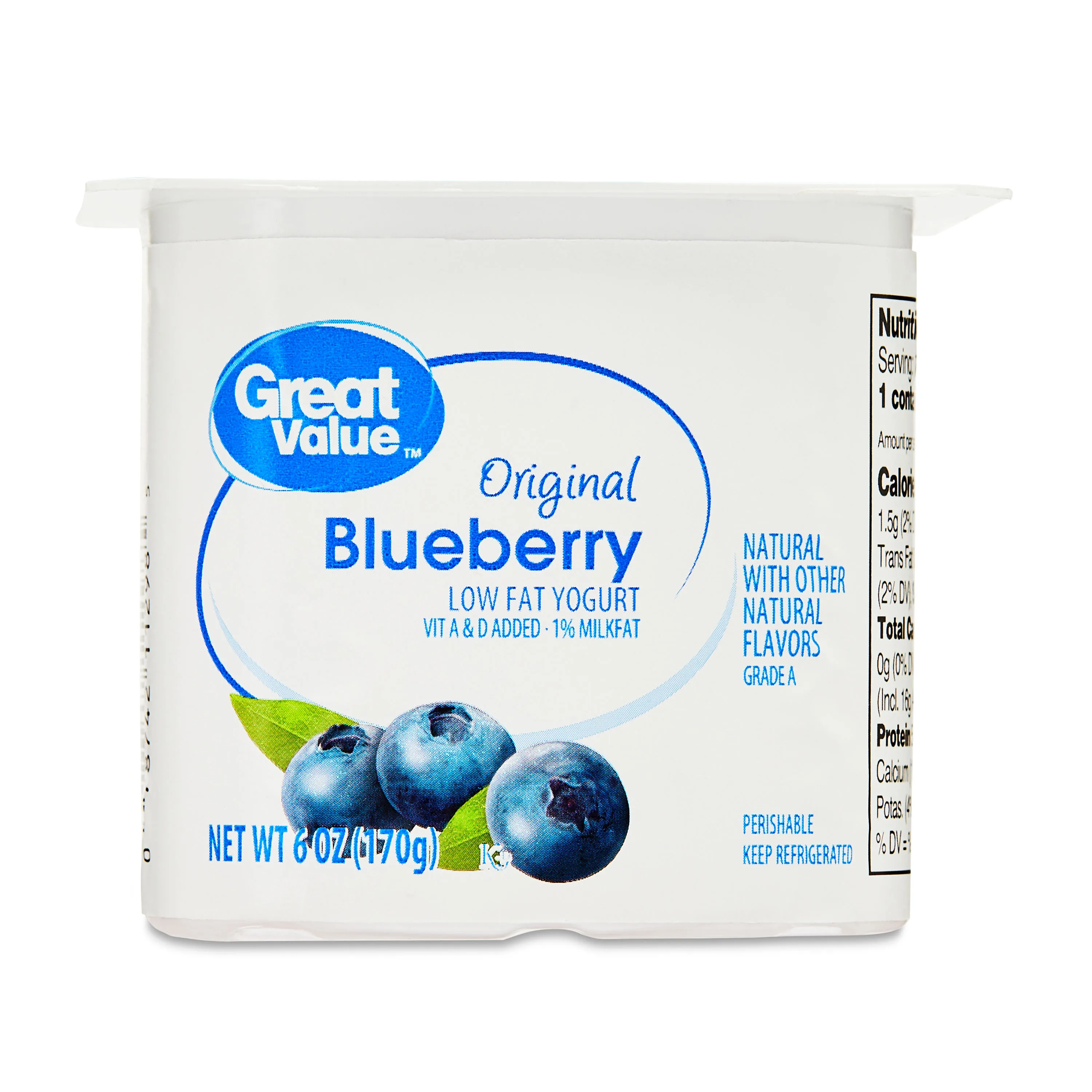 Great Value Original Blueberry Lowfat Yogurt, 6oz