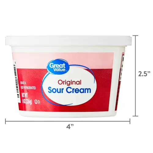 Great Value All Natural Sour Cream, 8 oz thumbnail 4