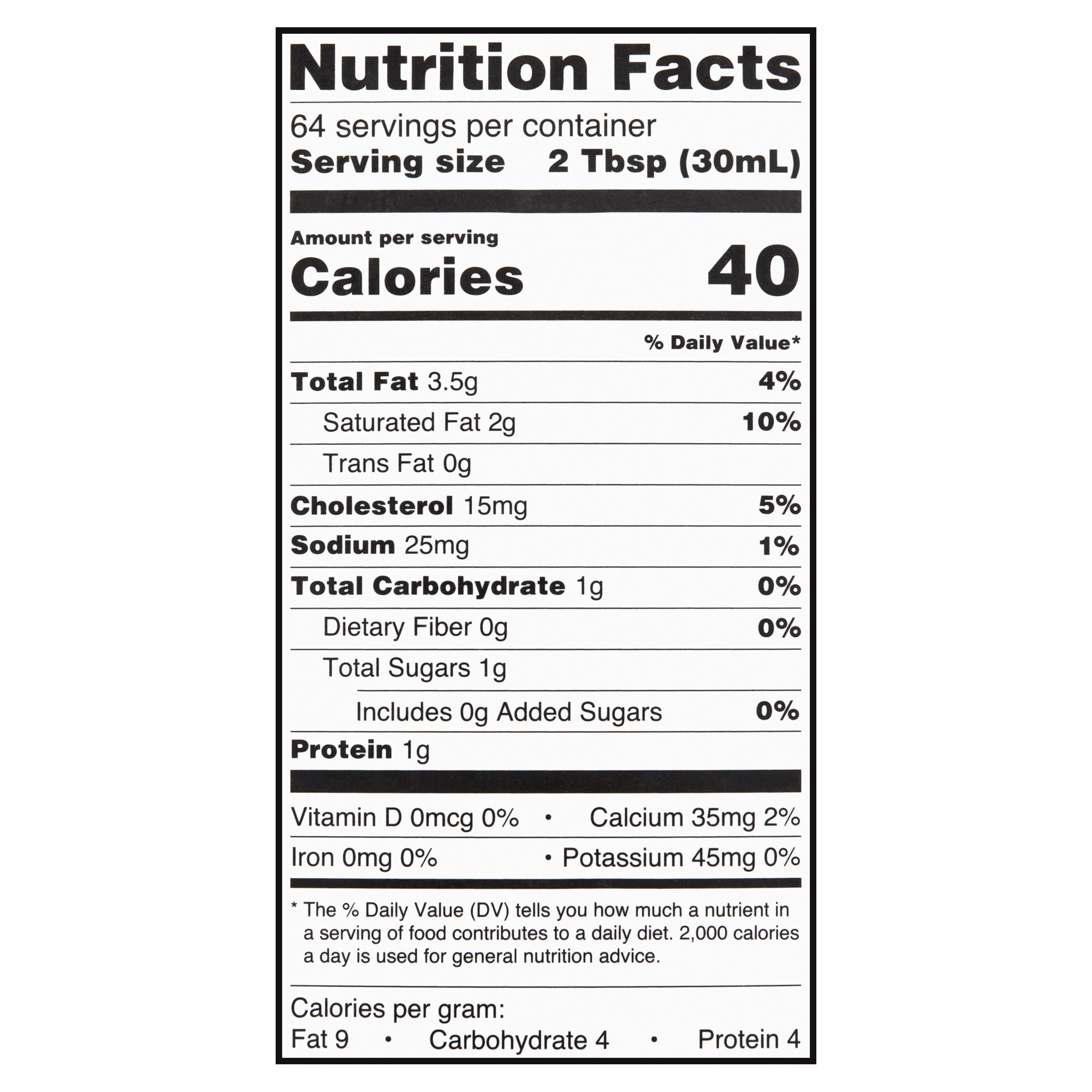 Great Value Half and Half, 64 fl oz Carton, Refrigerated thumbnail 2