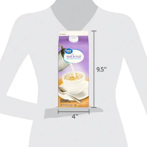 Great Value Half and Half, 64 fl oz Carton, Refrigerated thumbnail 3