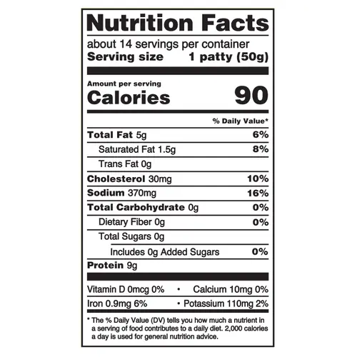 Great Value Fully Cooked Original Turkey Breakfast Patties, 24.92 oz (Frozen) thumbnail 4