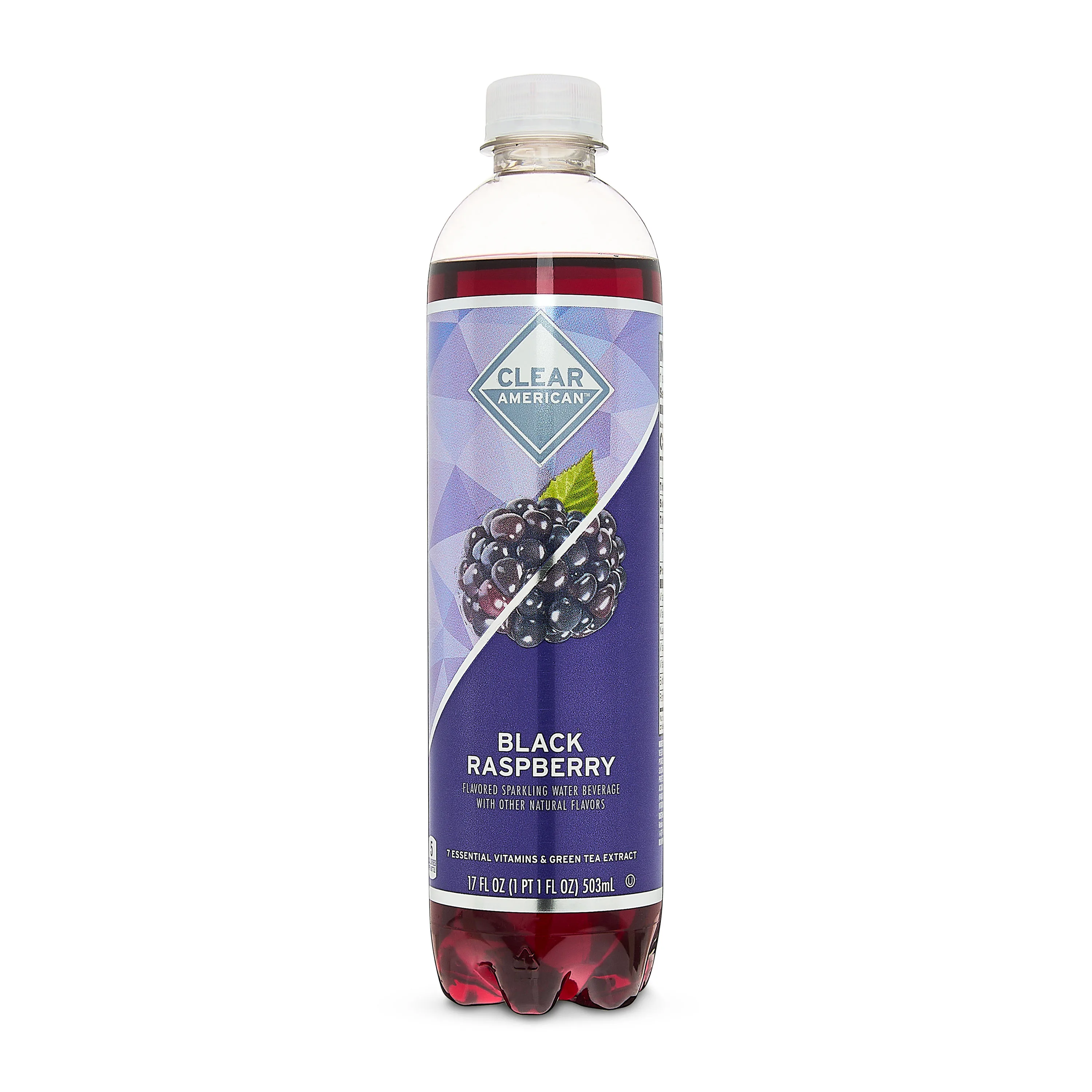 Clear American Black Raspberry Sparkling Water, 17 fl oz Bottle