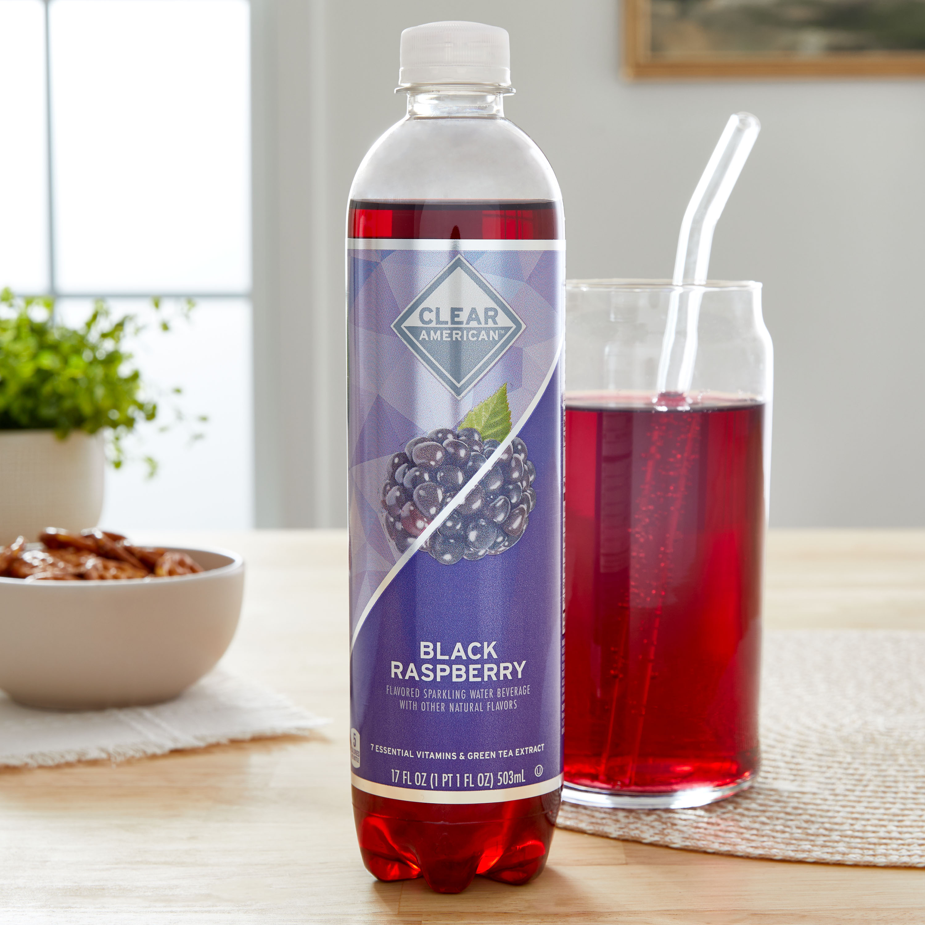 Clear American Black Raspberry Sparkling Water, 17 fl oz Bottle thumbnail 2
