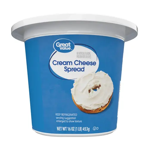 Great Value Original Cream Cheese Spread, 16 oz Tub