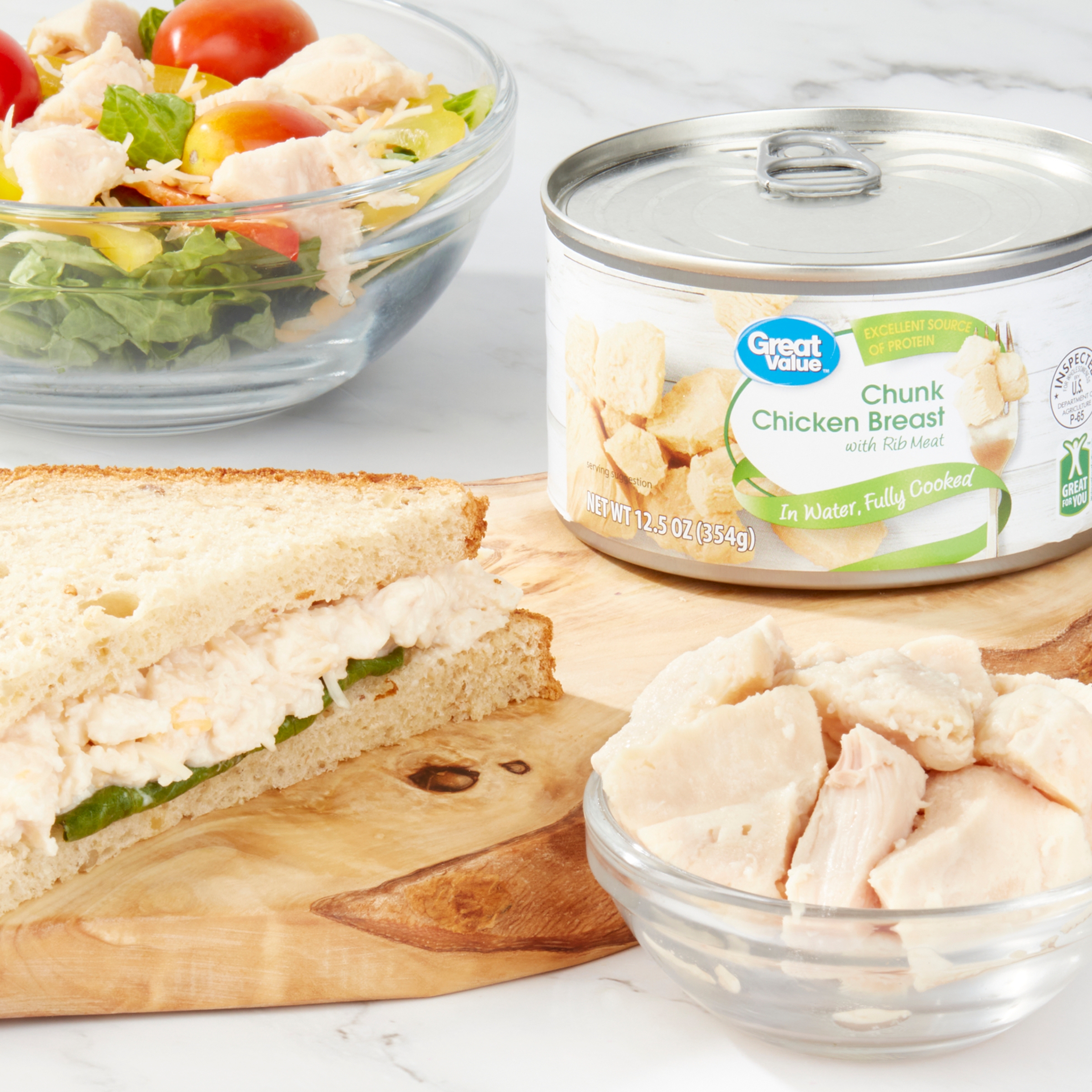 Great Value Chunk Chicken Breast, 12.5 Ounce Can (4 Pack) thumbnail 3