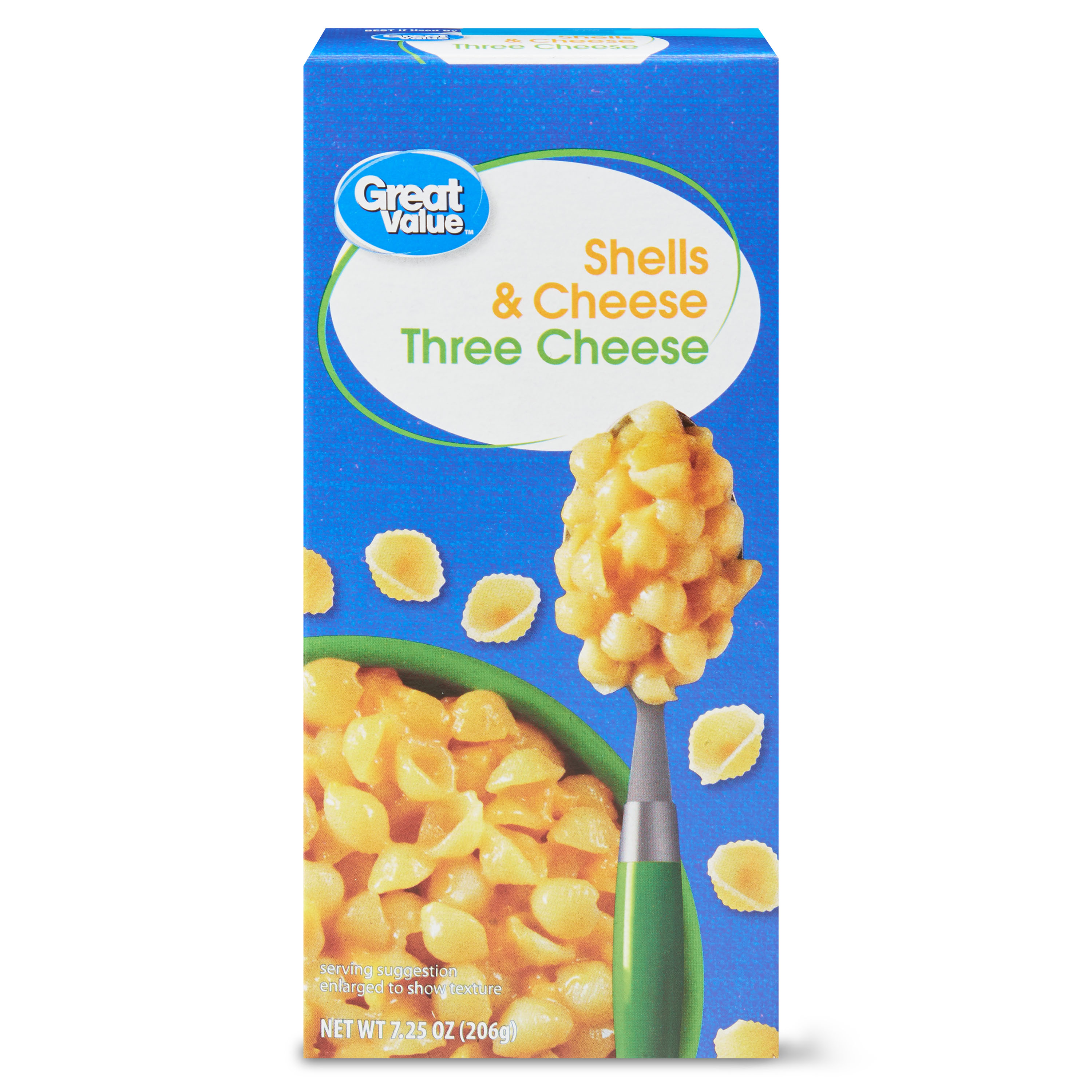 Great Value Three Cheese Shells and Cheese, 7.25 oz Shelf Stable Packaged Meal