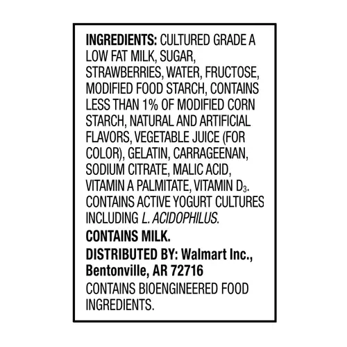 Great Value Original Strawberry Lowfat Yogurt, 6 oz, 4 Count thumbnail 4