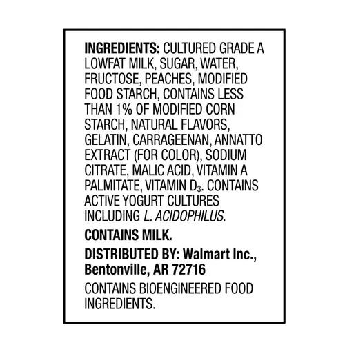 Great Value Original Peach Lowfat Yogurt, 6 oz, 4 Count thumbnail 4