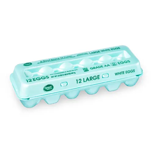 Great Value White Large Eggs, 12 Count