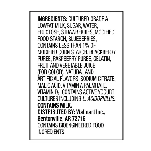 Great Value Original Mixed Berry Lowfat Yogurt, 6 oz, 4 Count thumbnail 4