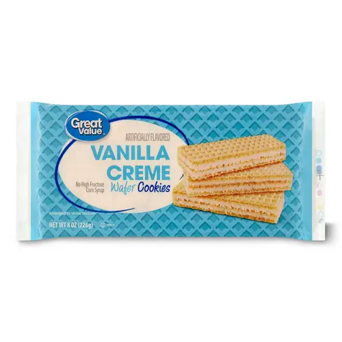 Great Value Vanilla Flavor Wafer Cookies, 8oz