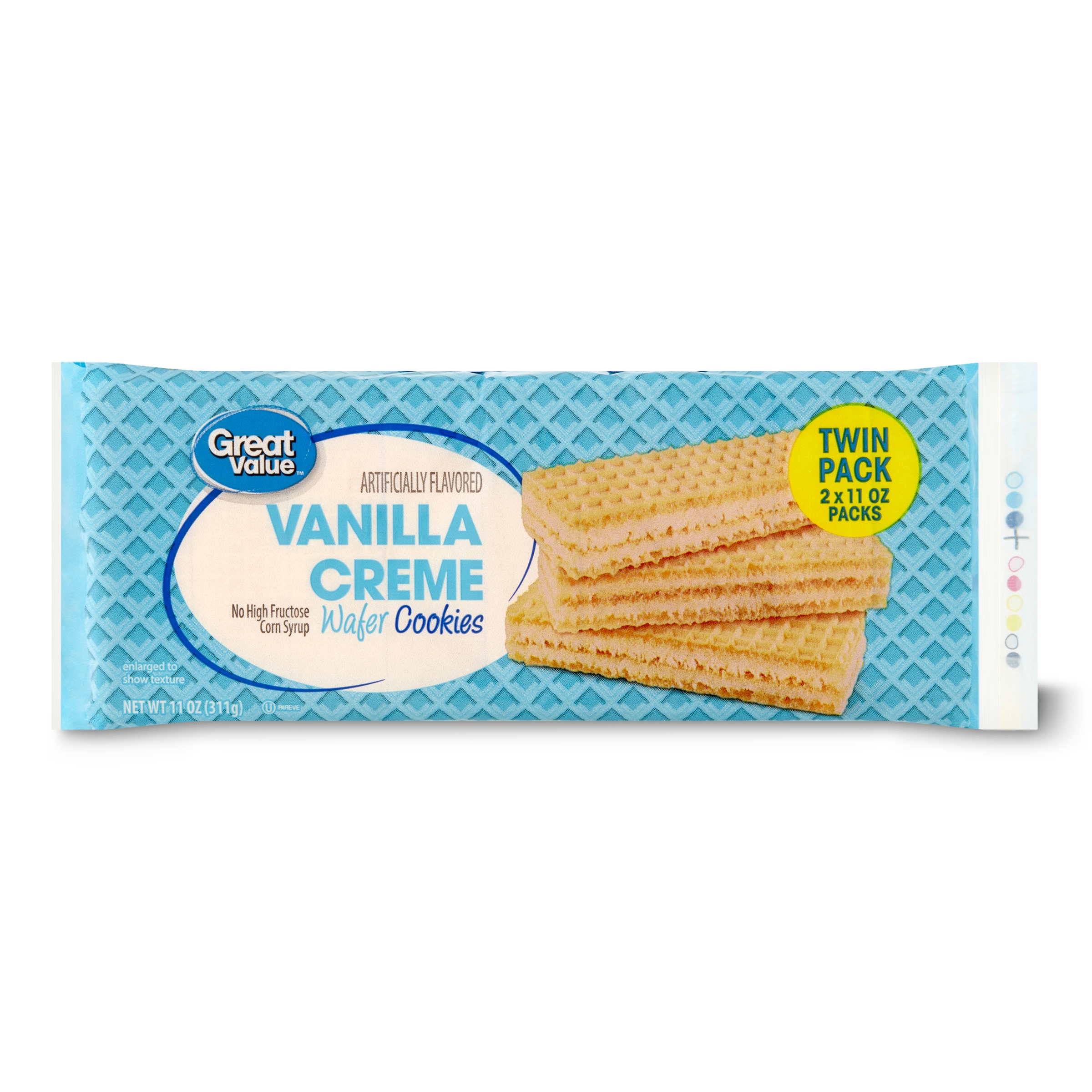 Great Value Vanilla Flavor Creme Wafer Cookies Twin Pack, 11 oz