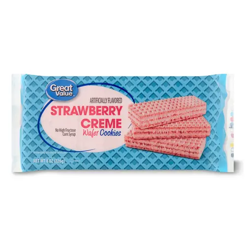 Great Value Strawberry Flavor Wafer Cookies, 8oz