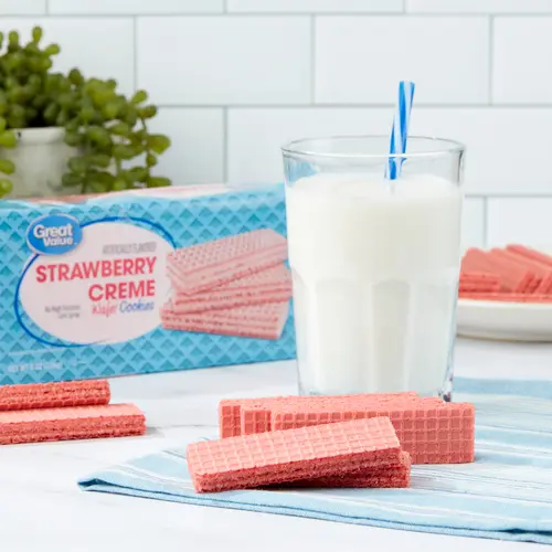 Great Value Strawberry Flavor Wafer Cookies, 8oz thumbnail 2