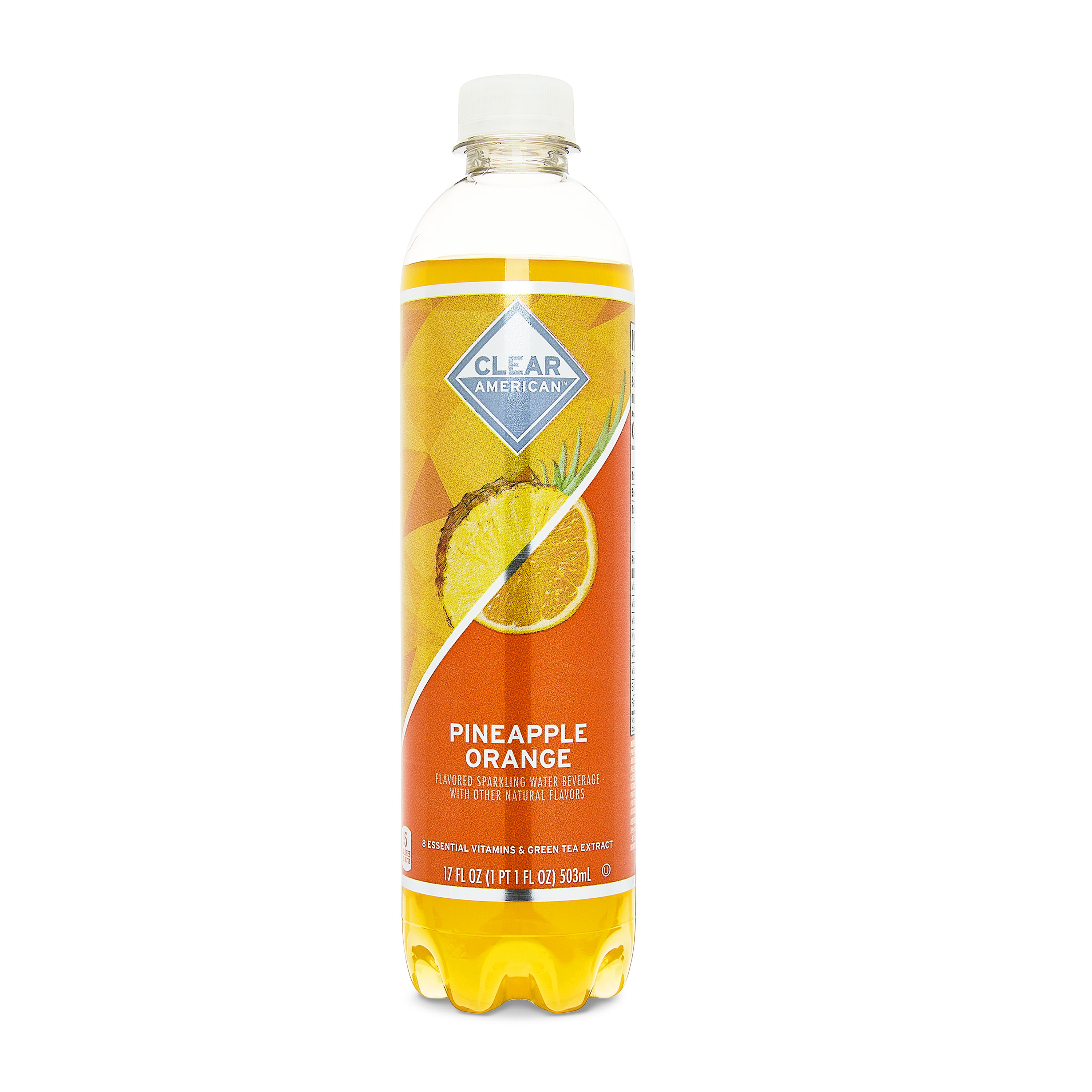 Clear American Pineapple Orange Sparkling Water, 17 fl oz Bottle