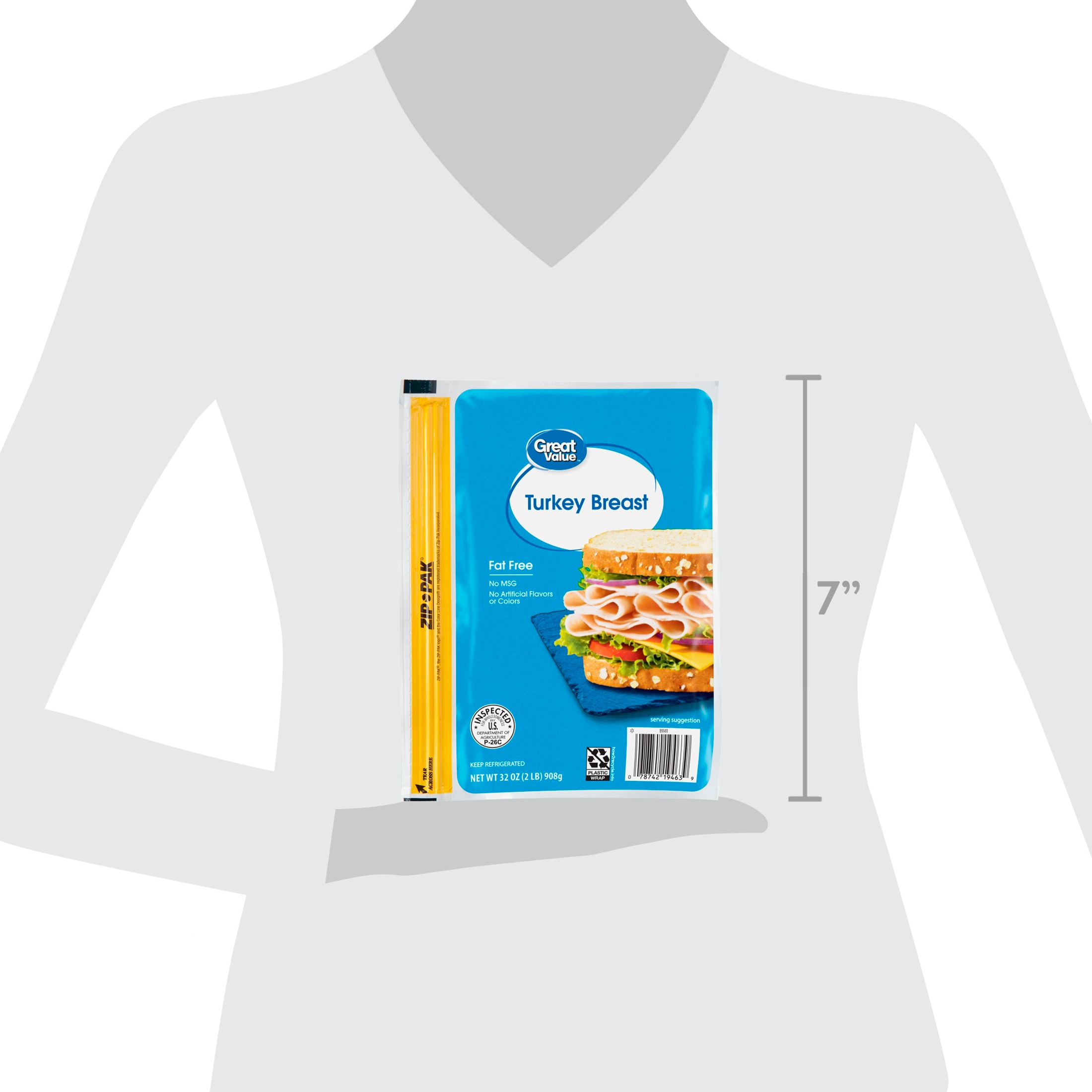 Great Value, Smoked Turkey Breast, 32 oz, Deli - Sliced thumbnail 4