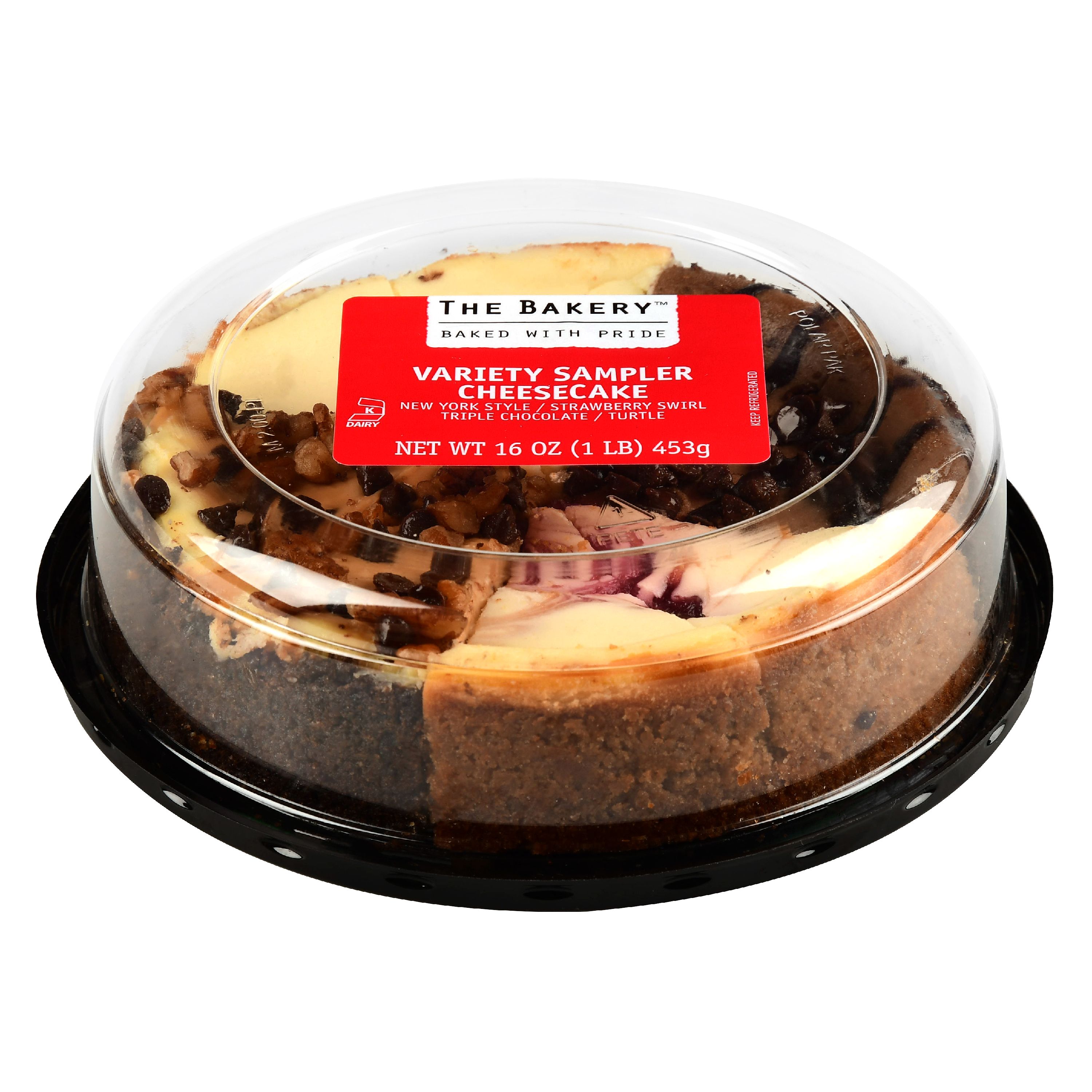 The Bakery Variety Sampler Cheesecake, Strawberry Swirl/Turtle/Triple Chocolate/NY Style, 16 oz, 8 Ct thumbnail 2
