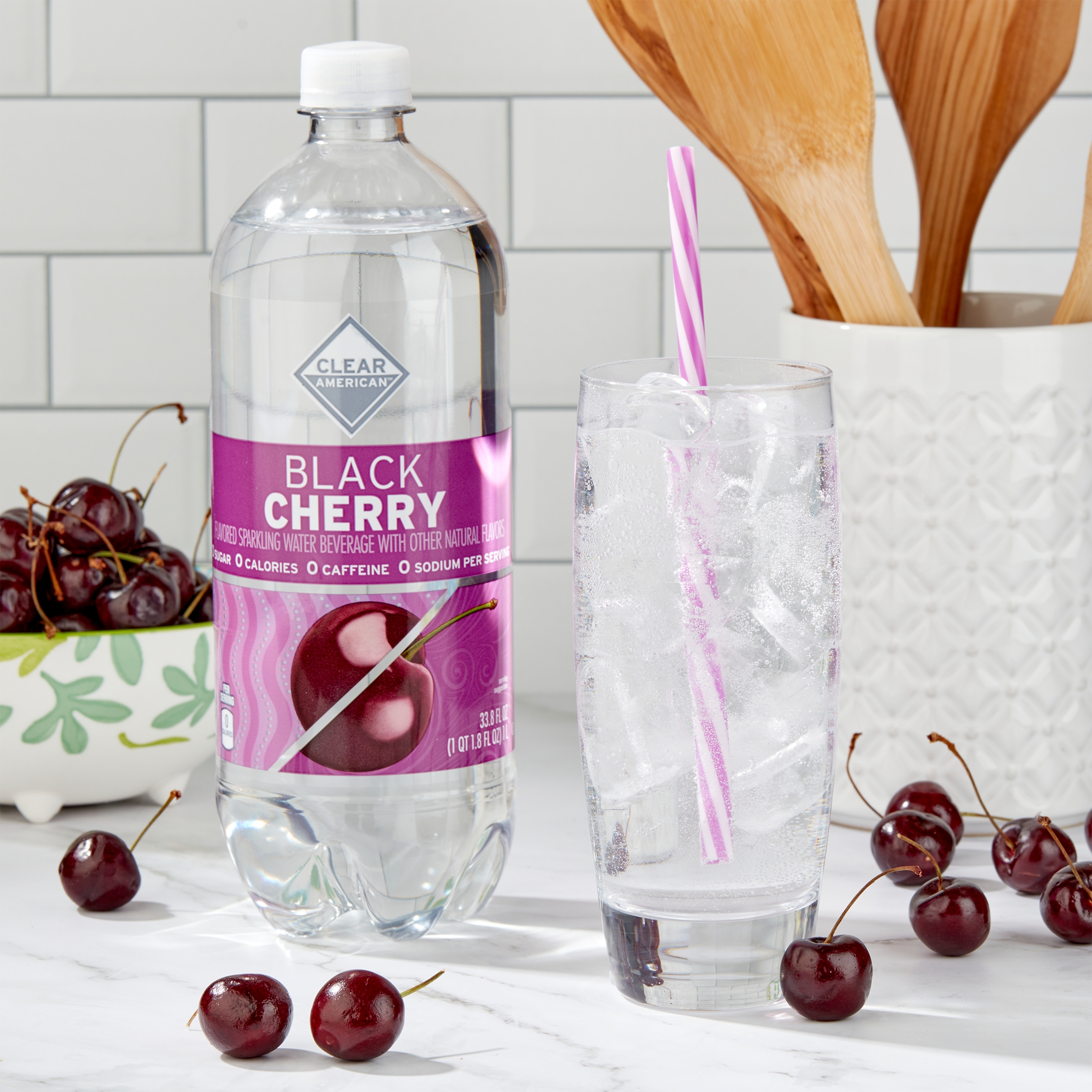 Clear American Black Cherry Sparkling Water, 1 Liter thumbnail 2