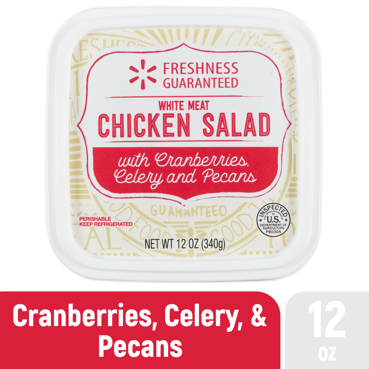Freshness Guaranteed Fresh White Meat Chicken Salad with Cranberries, Celery, and Pecans, 12 oz