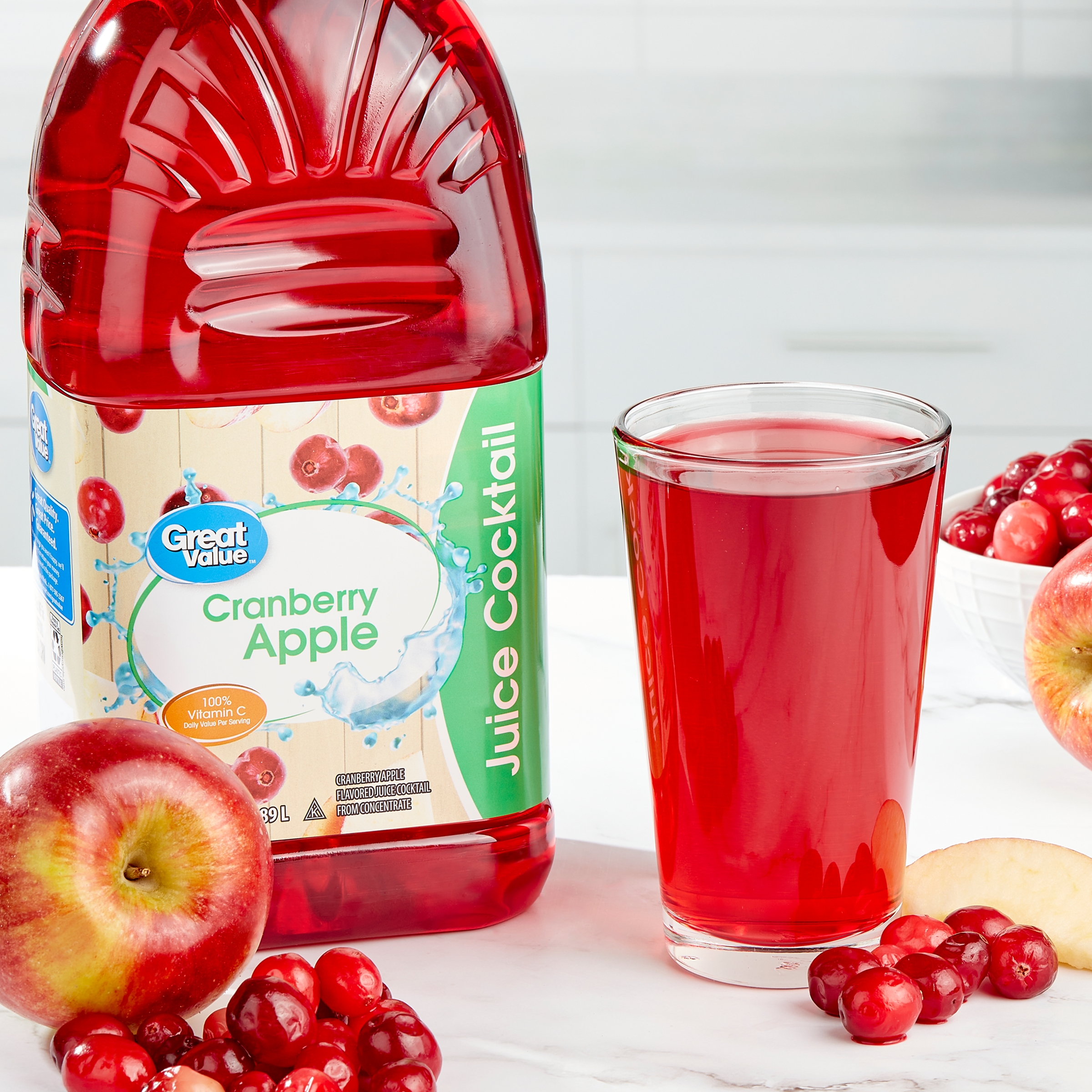 Great Value Juice Cocktail, Cranberry Apple, 64 Fluid Ounces thumbnail 2