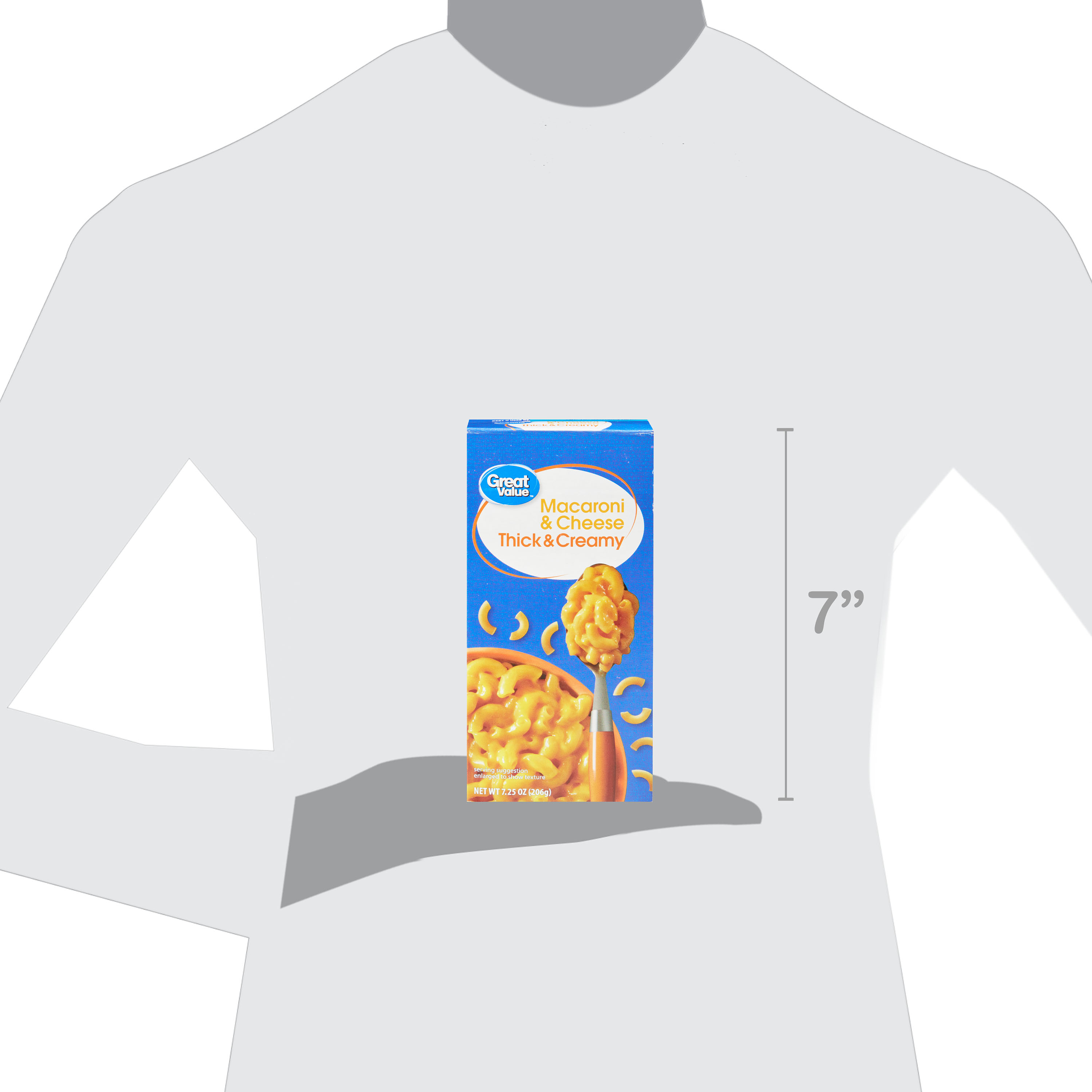 Great Value Thick & Creamy Macaroni & Cheese, 7.25 oz Box (Shelf Stable, Packaged Meal) thumbnail 3
