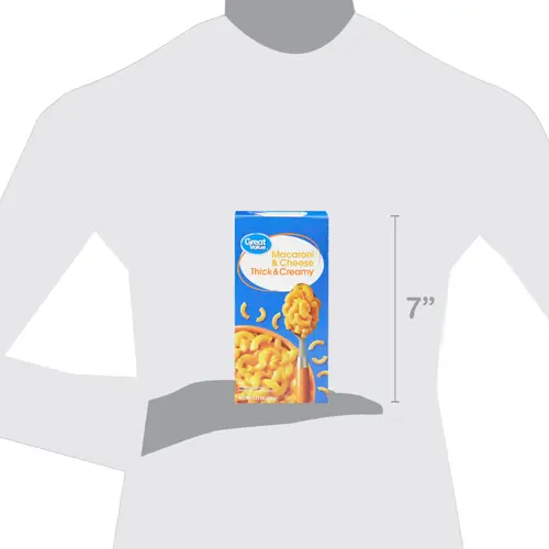 Great Value Thick & Creamy Macaroni & Cheese, 7.25 oz Box (Shelf Stable, Packaged Meal) thumbnail 3