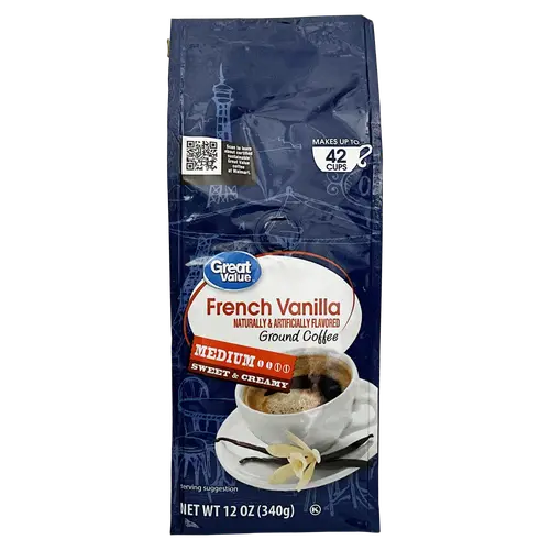Great Value French Vanilla Medium Roast Ground Coffee, 12 oz, Bag thumbnail 3