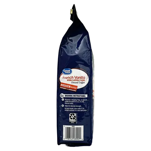 Great Value French Vanilla Medium Roast Ground Coffee, 12 oz, Bag thumbnail 4