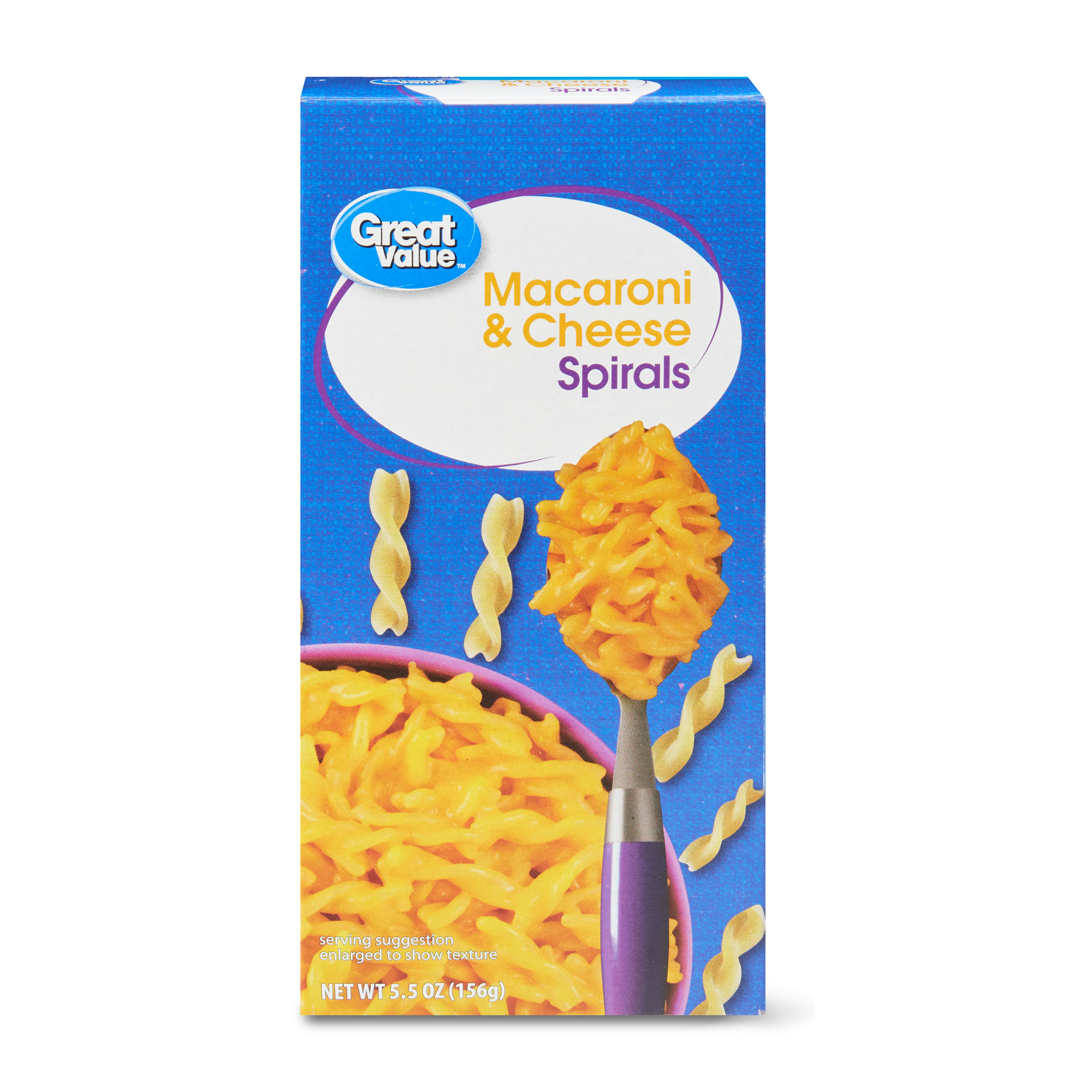 Great Value Spirals Macaroni & Cheese, 5.5 oz (Shelf Stable, Packaged Meal)