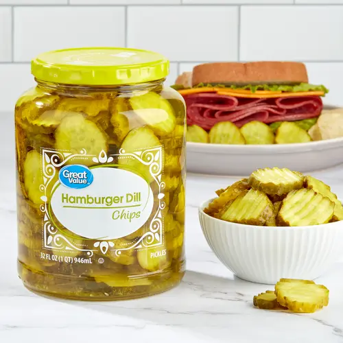 Great Value Hamburger Dill Chip Pickles, 32 fl oz thumbnail 2