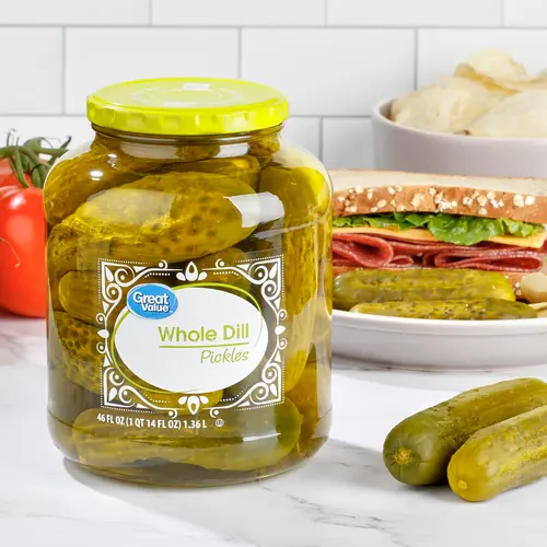 Great Value Whole Dill Pickles, 46 oz thumbnail 2