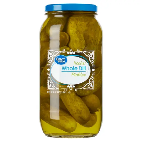 Great Value Kosher Whole Dill Pickles Fresh Pack, 80 fl oz