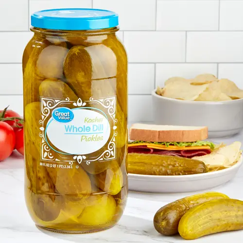 Great Value Kosher Whole Dill Pickles Fresh Pack, 80 fl oz thumbnail 2