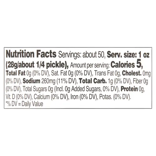 Great Value Kosher Whole Dill Pickles Fresh Pack, 80 fl oz thumbnail 3