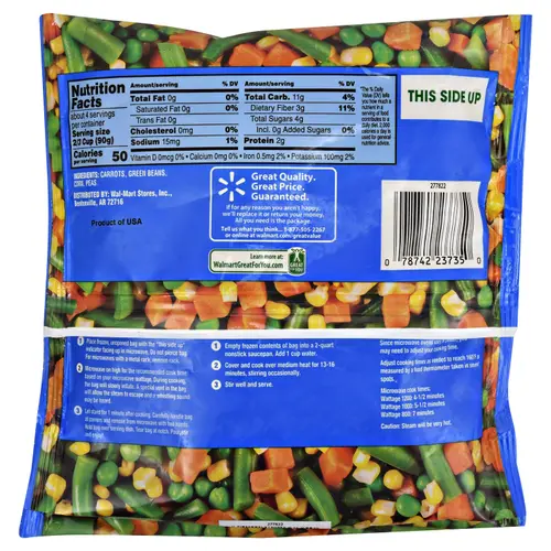 Great Value Frozen Mixed Vegetables, 12 oz Steamable Bag thumbnail 2