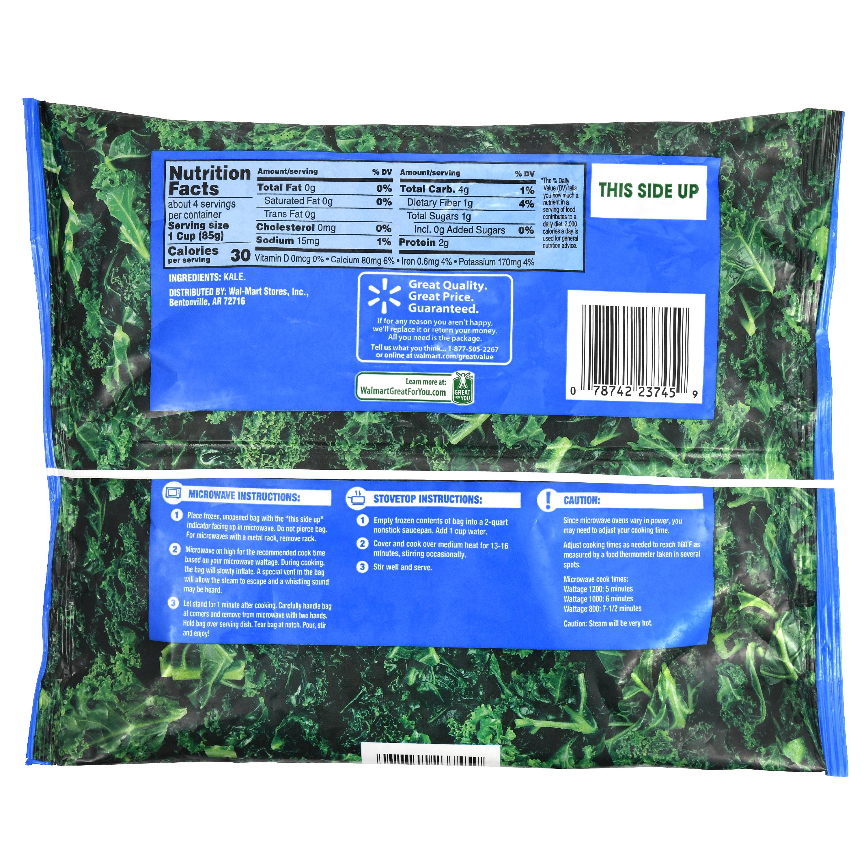 Great Value Steamable Chopped Kale, Frozen, 12 oz thumbnail 2